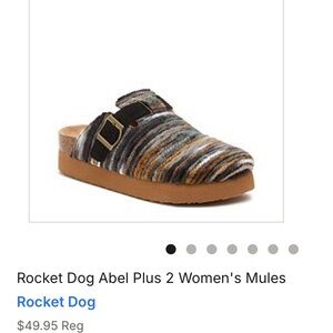 Rocket Dog Multicolor Striped Slip-On Mule with Buckle